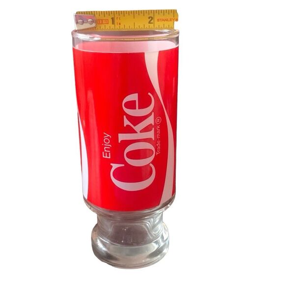 Vintage Coca-Cola Enjoy Coke Footed Pedestal Tumbler Glass Cup Nostalgia - Picture 14 of 14